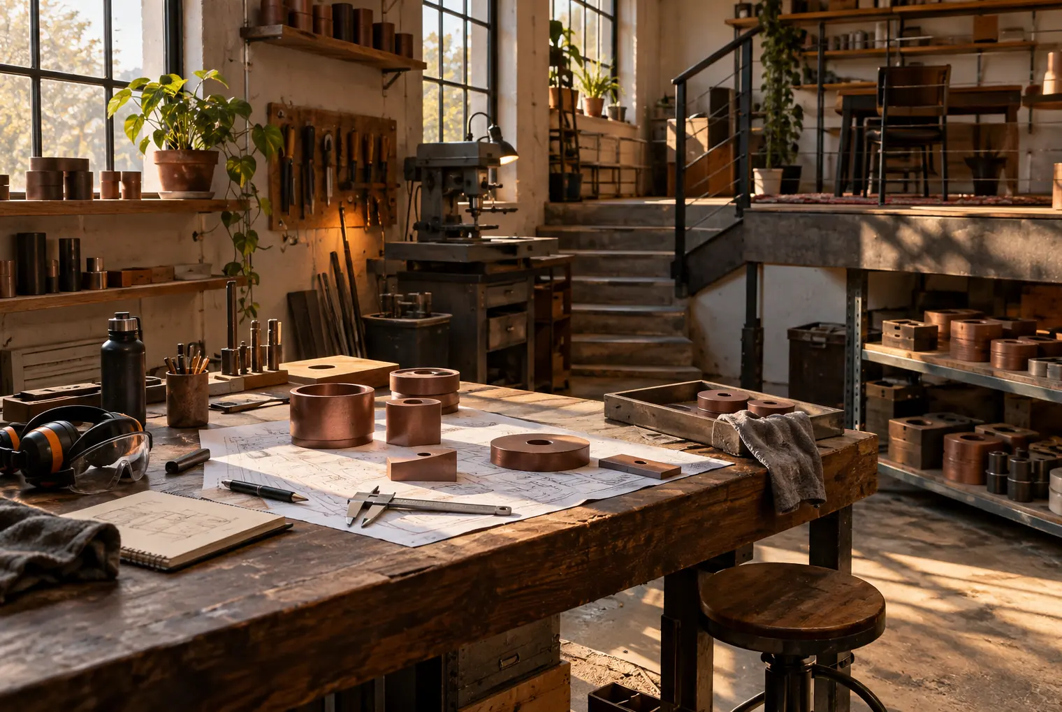 Illustration of manufacturing businesses and their working space